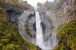 Kegon Falls in autumn at the Nikko National Park, Japan