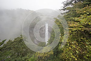 Kegon Falls in the mist,Nikko National Park near the city of Nikko,Tochigi Japan.