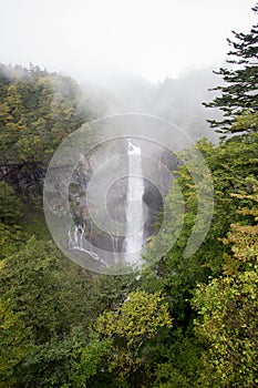 Kegon Falls in the mist,Nikko National Park near the city of Nikko,Tochigi Japan.