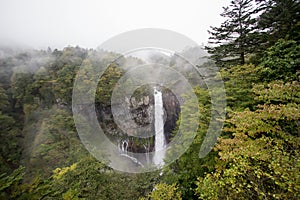 Kegon Falls in the mist,Nikko National Park near the city of Nikko,Tochigi Japan.