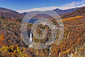 Kegon Falls near Nikko, Japan in autumn