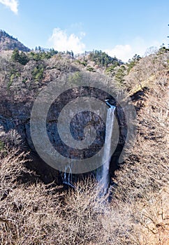 Kegon falls during winter forest, Nikko, Japan.