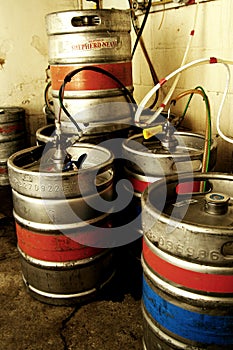 Kegs in Basement of Pub