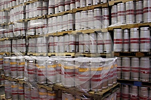 Kegs of Beer seen at TrÃÂ¶egs Brewery in Hershey, Pennsylvania photo