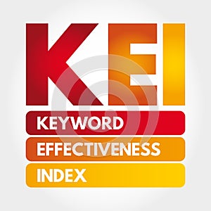 KEI - Keyword Effectiveness Index acronym