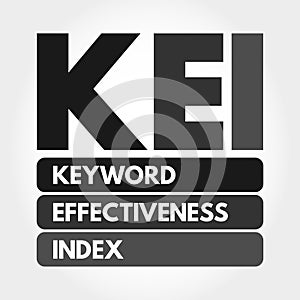 KEI - Keyword Effectiveness Index acronym