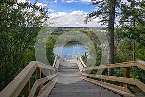 Keillor Point stairscase  view to North Saskatchewan river