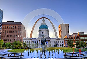 Keiner Plaza and Gateway Arch in St. Louis