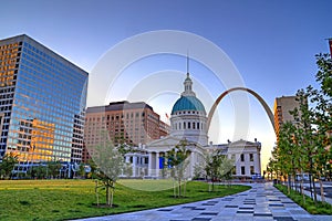 Keiner Plaza and Gateway Arch in St. Louis