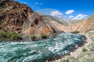 Kekemeren river in Tien Shan mountains, Kyrgyzstan