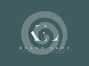 KEL abstract letter logo design