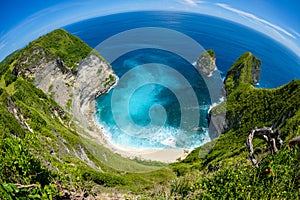 Kelingking beach on the island of Nusa Penida in Bali