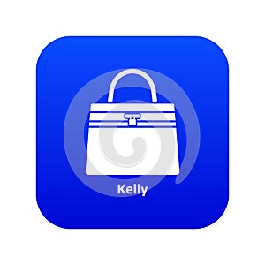 Kelly bag icon blue vector