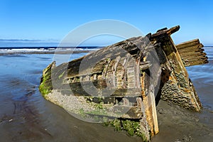 The Kelly Ruth Shipwreck on North Beach, Haida Gwaii, British Columbia, Canada