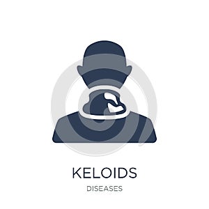 Keloids icon. Trendy flat vector Keloids icon on white background from Diseases collection