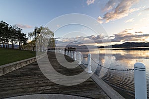 Kelowna Boardwalk at sunset