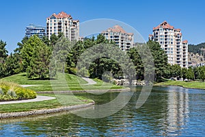 Kelowna Downtown Waterfront on Okanagan Lake Kelowna British Columbia Canada