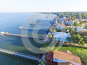 Kemah fishing piers aerial