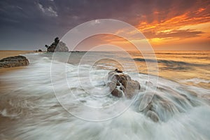 Kemasik beach water flow