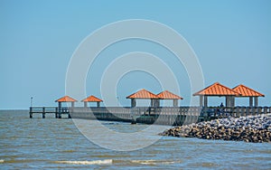 Ken Combs Pier on the Mississippi Gulf Coast. Gulfport, Harrison County, Gulf of Mexico, Mississippi USA