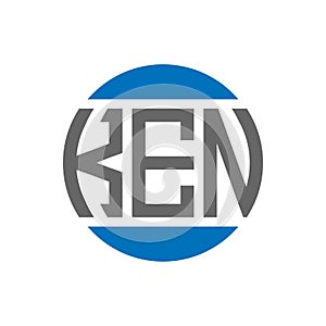 KEN letter logo design on white background. KEN creative initials circle logo concept. KEN letter design