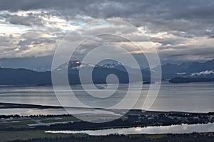 Kenai Mountain range around Homer Alaska photo