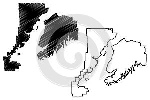 Kenai Peninsula Borough, Alaska Boroughs and census areas in Alaska, United States of America,USA, U.S., US map vector