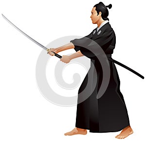 Kenjutsu Chudan Japanese samurai