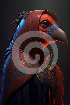 Kenku Sorcerer Female old Generative AI photo