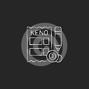 Keno chalk white icon on dark background