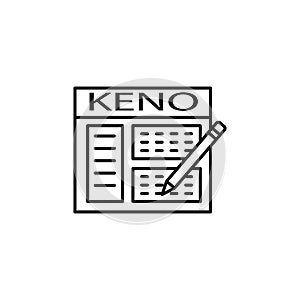 keno line icon. Signs and symbols can be used for web, logo, mobile app, UI, UX