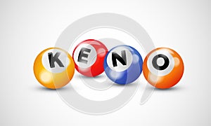 Keno lottery balls numbers for bingo lotto gamble vector poster photo