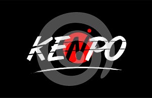 kenpo word text logo icon with red circle design photo