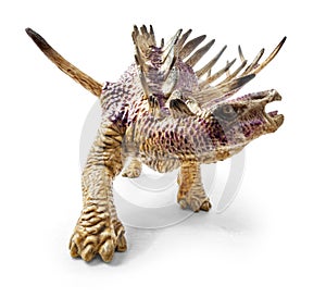 Kentrosaurus dinosaur toy isolated on white background.