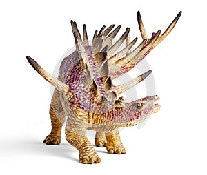 Kentrosaurus dinosaur toy isolated on white background with clipping path.