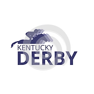 Kentucky derby title text. blue font color on white background