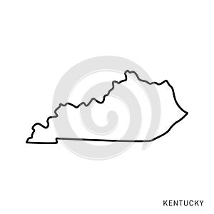 Kentucky Map Outline Vector Design Template. Editable Stroke