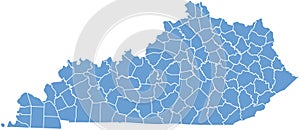 Kentucky State map by counties photo