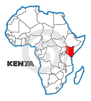 Kenya Africa Map photo