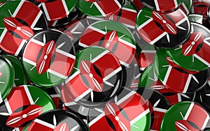 Kenya Badges Background - Pile of Kenyan Flag Buttons.