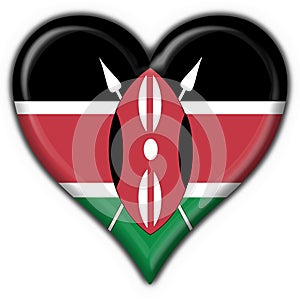 Kenya button flag heart shape