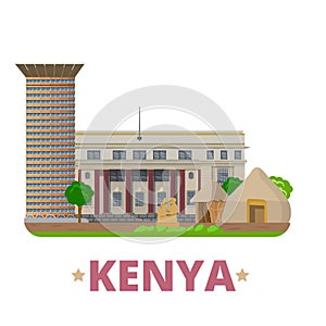 Kenya country design template Flat cartoon style w