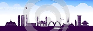 Kenya Deep Blue travel destination vector illustration photo