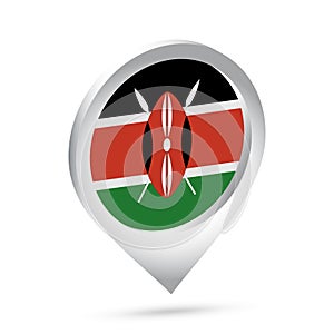 Kenya flag 3d pin icon