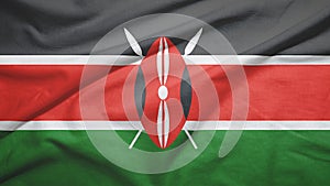 Kenya flag with fabric texture