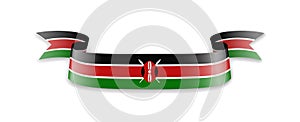 Kenya flag in the form of wave ribbon