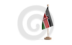 Kenya flagpole with white space background image