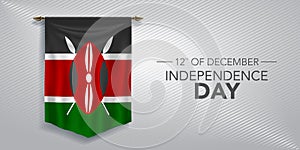 Kenya independence day greeting card, banner, vector illustration