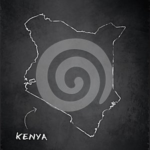 Kenya map card blackboard chalkboard