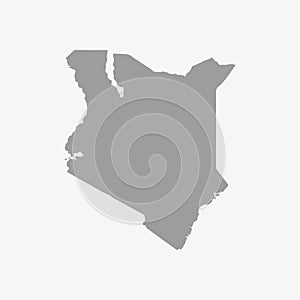 Kenya map in gray on a white background